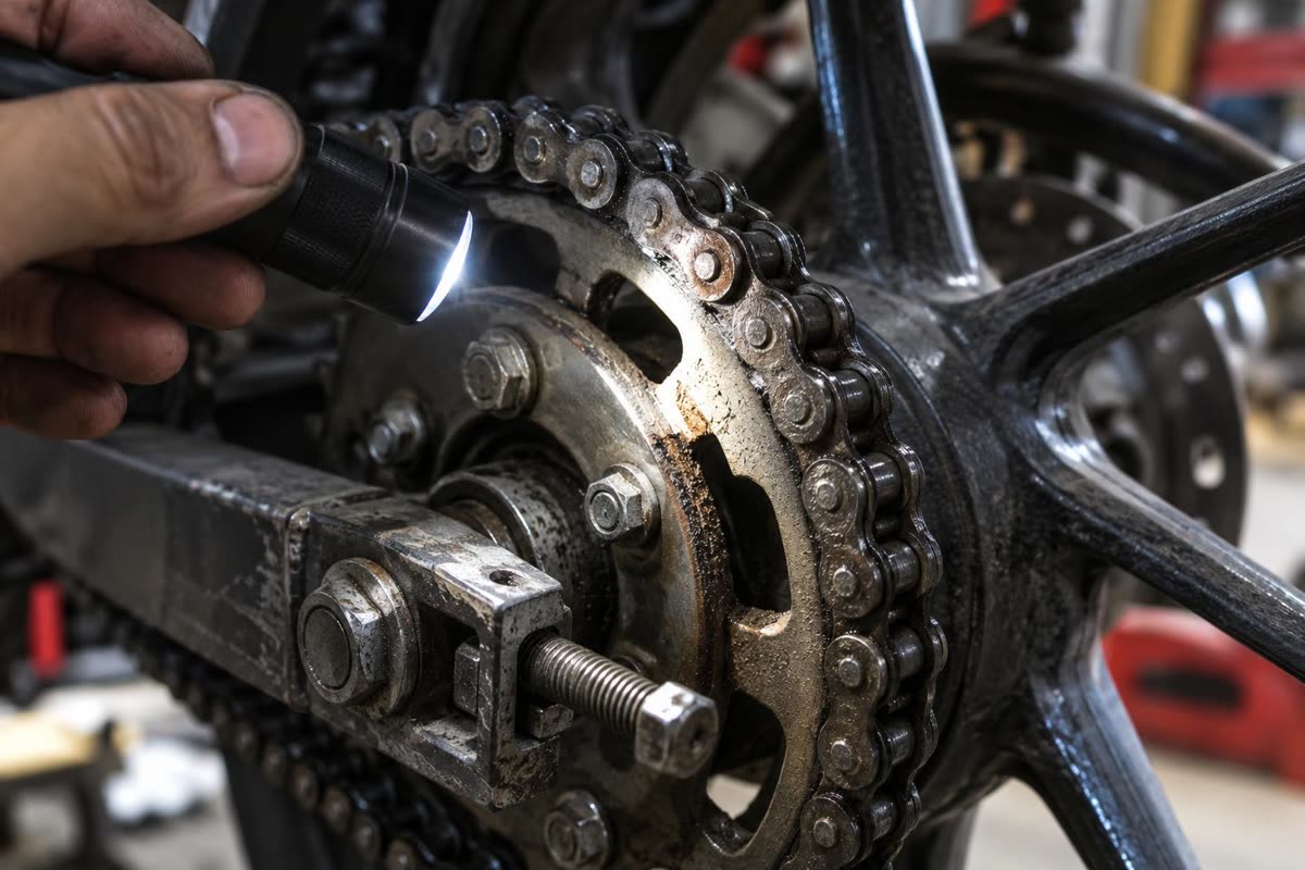 Memeriksa kondisi gigi gir motor