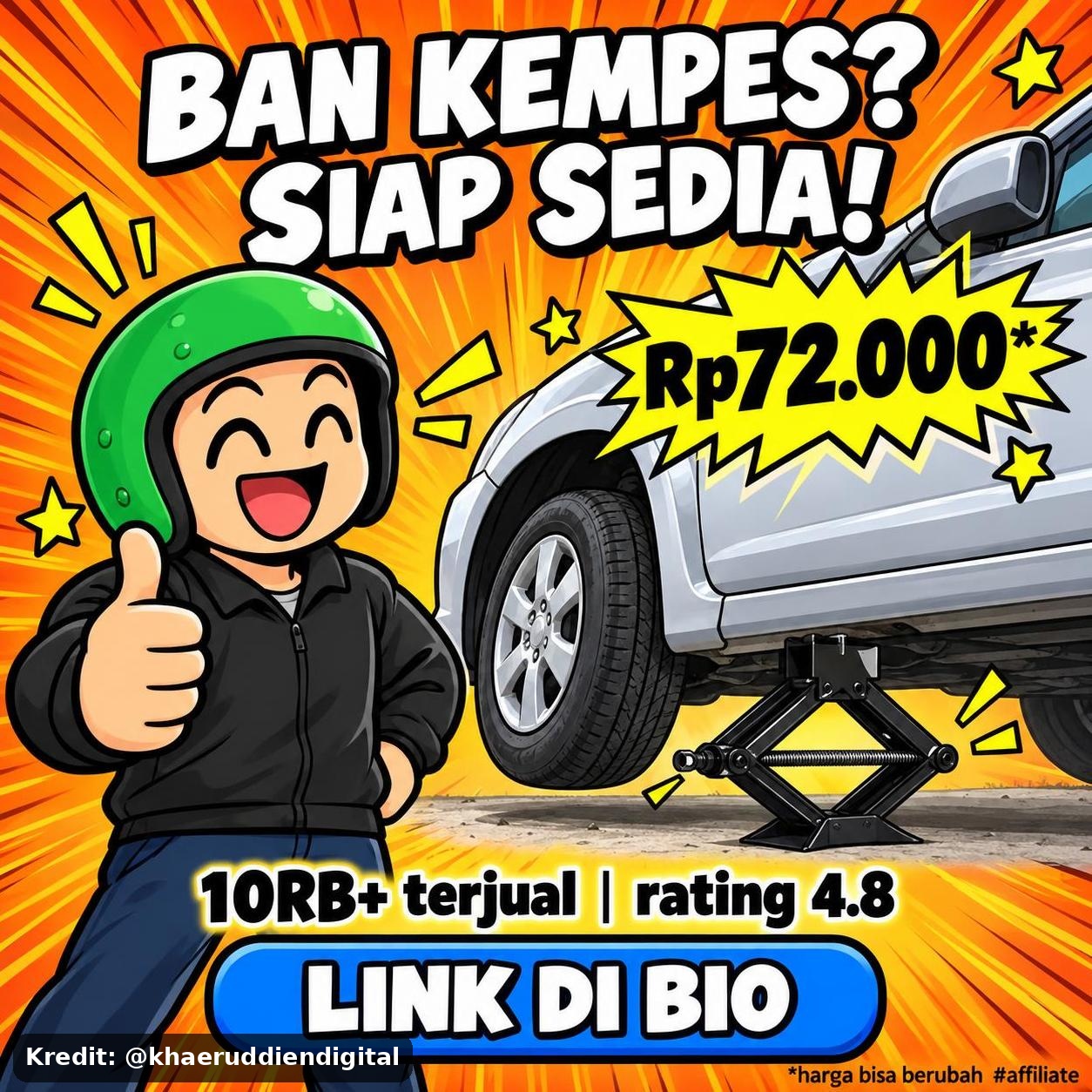 Ringkasan penawaran Dongkrak Gunting Mobil 1/2/3 Ton, link affiliate