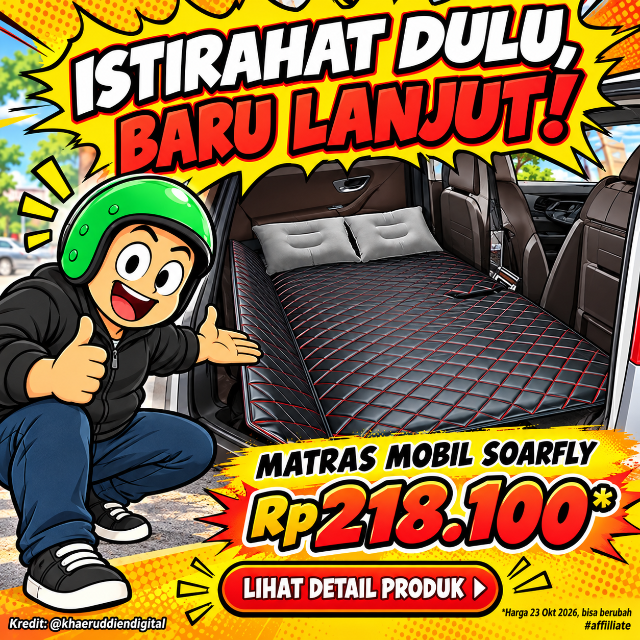 Ringkasan penawaran Matras Mobil SOARFLY Lipat, link affiliate