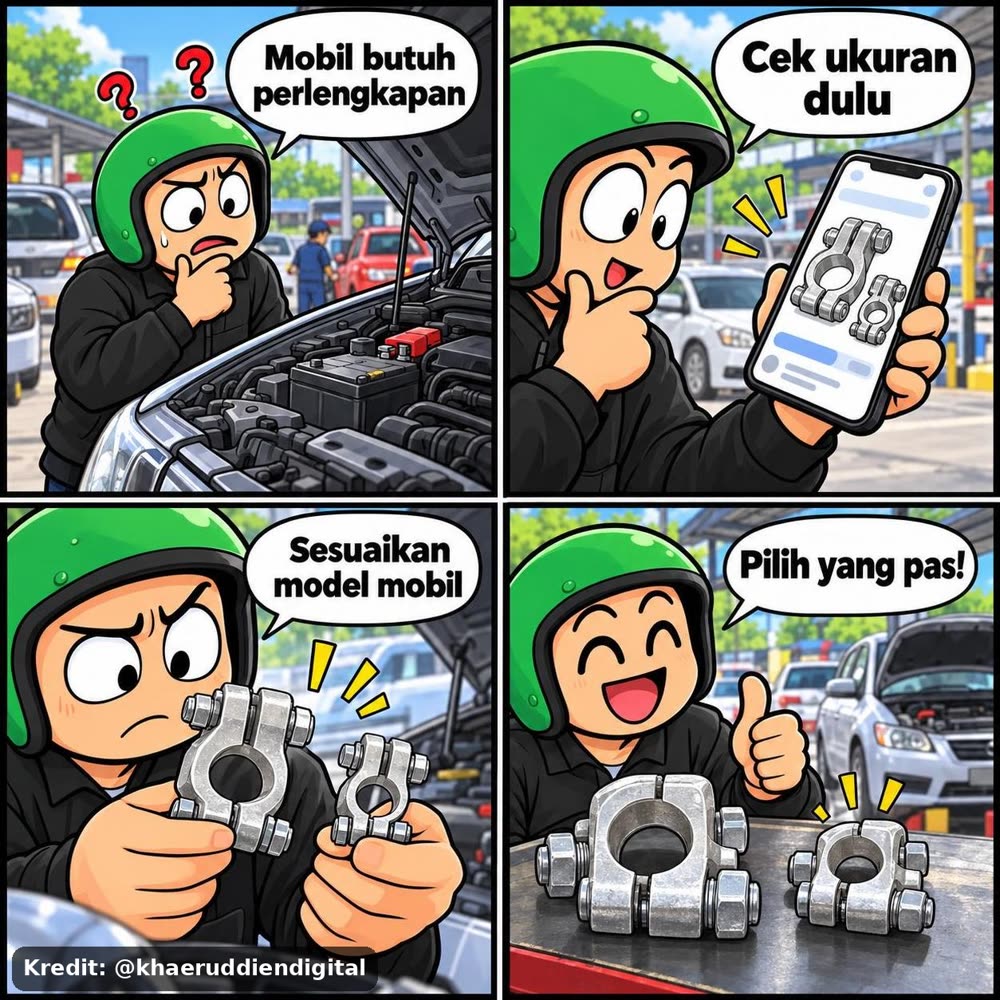 Kepala Aki Terminal Aki Mobil Ukuran Besar/Kecil