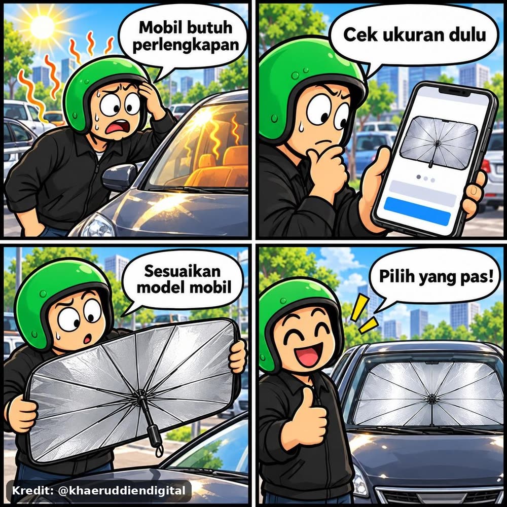 Bolizun Payung Pelindung Anti Panas Mobil Kaca Depan