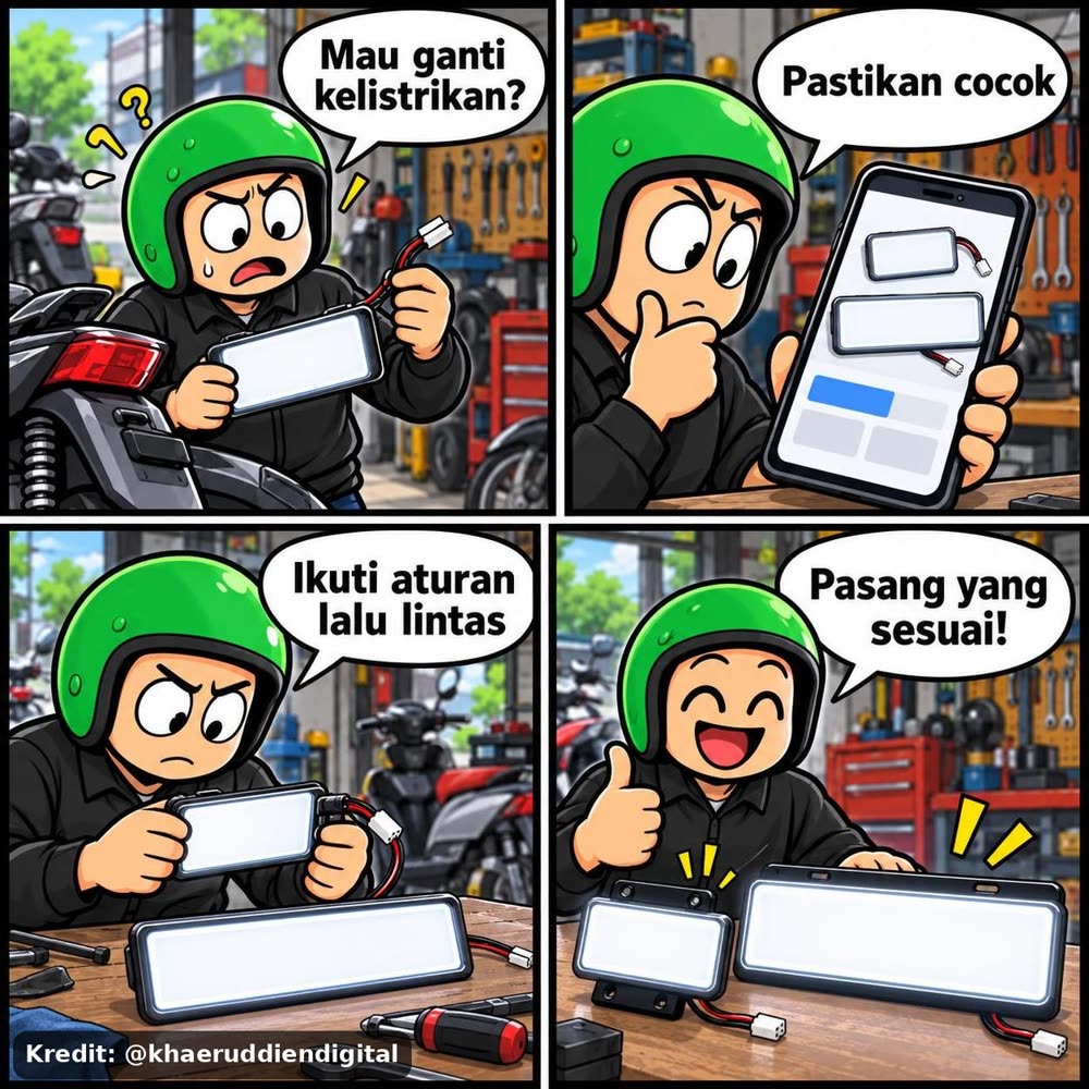 Plat Nomor Led Nyala Terbaru Dasar Putih