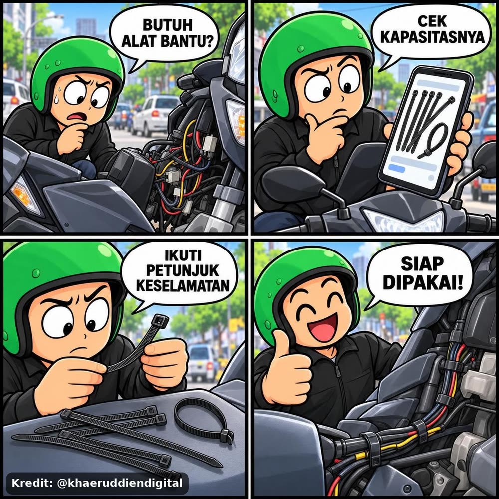 Apligod Tali Pengikat Mobil Motor/Kabel Tie Self-Locking/Kuat Dan