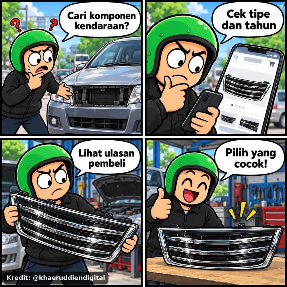Grill Depan Innova 2008-2011 Hitam Glossy List Crhome