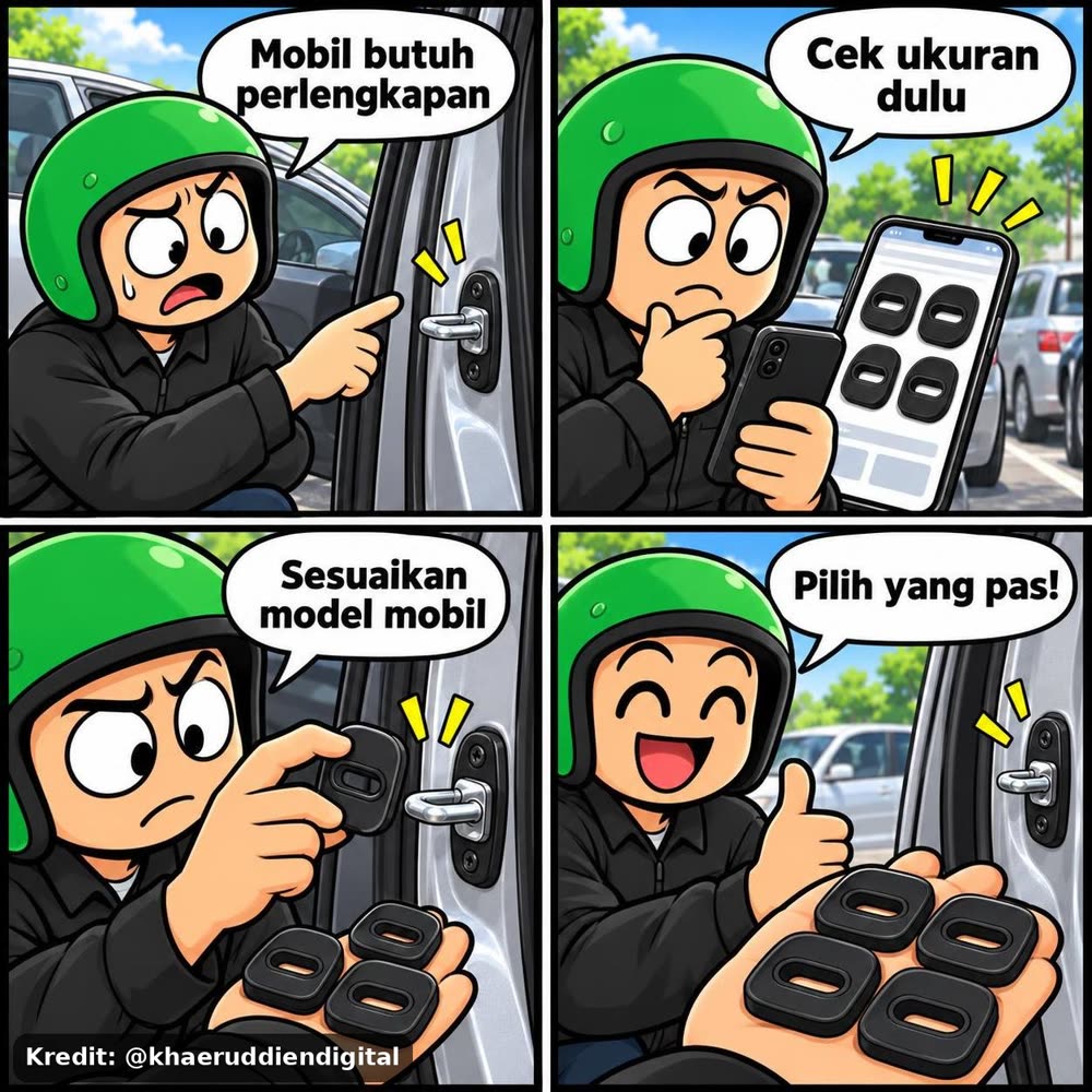 4Pcs Pelindung Kait Pintu Mobil Toyota Karet Peredam